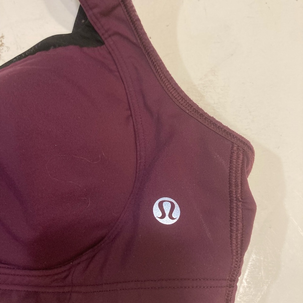 LULULEMON tata tamer Bra Adjustable Sweetheart-Neckline Sports Bra Purple 32” C